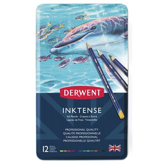 DERWENT 水墨色鉛筆 鐵盒 12色入*0700928