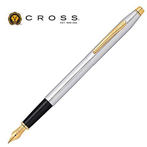 CROSS精典世紀亮鉻金夾鋼筆