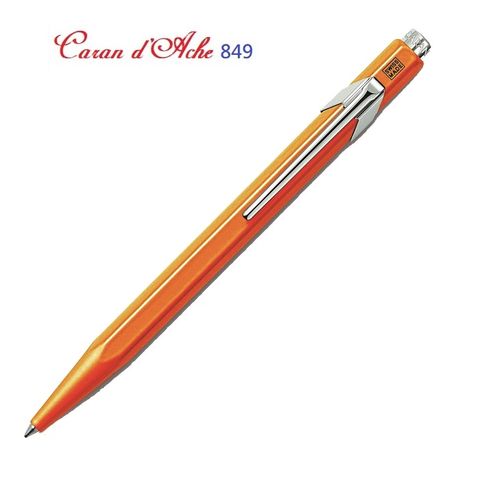 CARAN d'ACHE 瑞士卡達 Caran d2Ache Classic 849 經典原子筆螢光橘桿*849.030