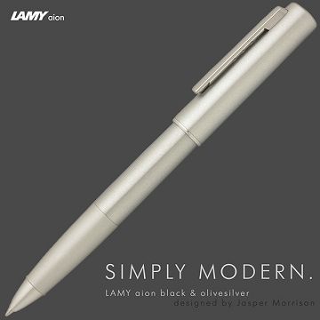 LAMY 德國  aion永恆系列橄欖銀鋼珠筆(377) 無接縫一體成型