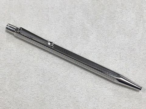 CARAN d'ACHE 瑞士卡達 瑞士 卡達 CARAN DACHE ECRIDOR 艾可朵 CUBRIK 幾何麥紋原子筆 鈀金 (890.377)