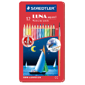 施德樓LUNA水性色鉛筆鐵盒12色3盒入*MS137