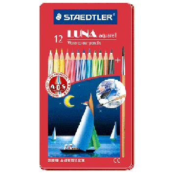 STAEDTLER 施德樓 LUNA水性色鉛筆鐵盒12色3盒入*MS137