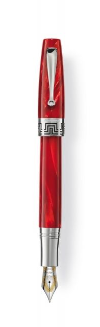 Montegrappa 萬特佳 義大利   Extra 1930 純銀賽璐珞 18K金尖鋼筆-寶石紅