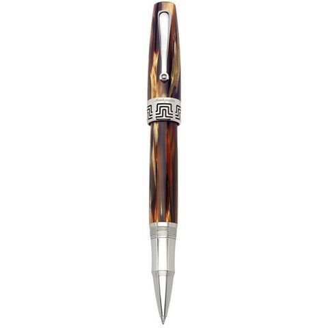 Montegrappa 萬特佳 義大利   Extra 1930 純銀賽璐珞 鋼珠筆-龜殼棕