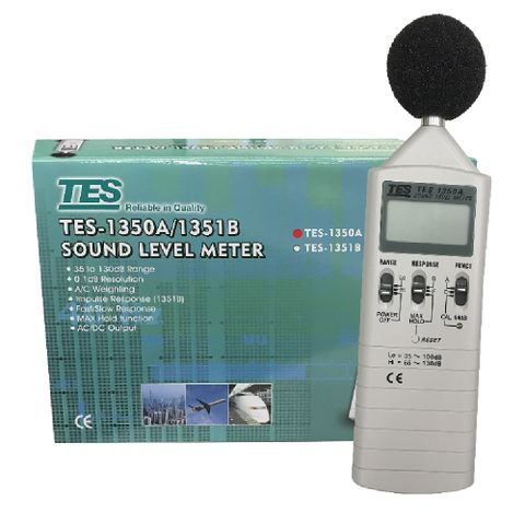 TES泰仕 TES-1350A 數位式噪音計（此為工業用溫度計，非人體測量用）