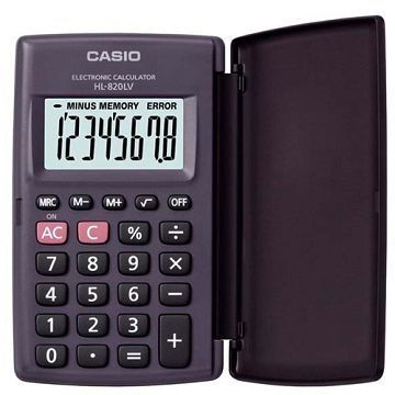 CASIO 8位數輕薄掀蓋式國家考試專用計算機HL-820LV-BK