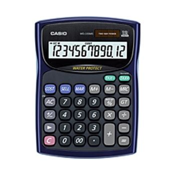 CASIO 卡西歐 12位數防水防塵計算機WD-220MS-BU