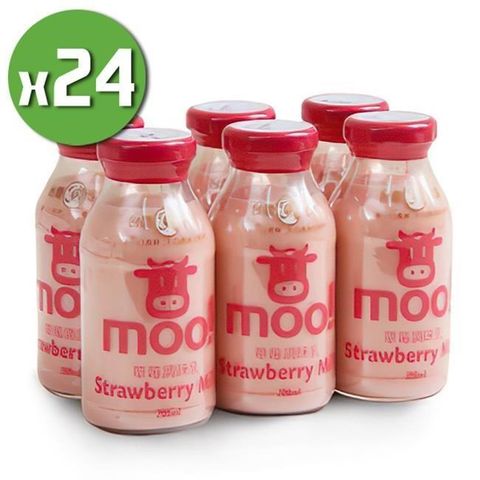 【南紡購物中心】 【台農乳品】Moo草莓保久乳(24瓶/箱;200ml/瓶) 