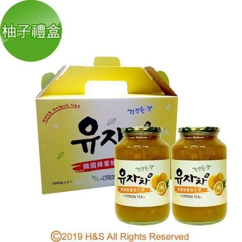 【南紡購物中心】 《韓廣》韓國蜂蜜生柚子茶禮盒(1kg/2入)