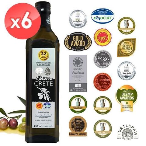 Oleum Crete 奧莉恩頂級初榨橄欖油6瓶組(750毫升/瓶)