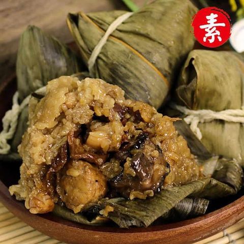 【南紡購物中心】 現貨+預購【陳媽媽】養生中藥素干貝肉粽6顆+台南傳統鮮肉粽6顆