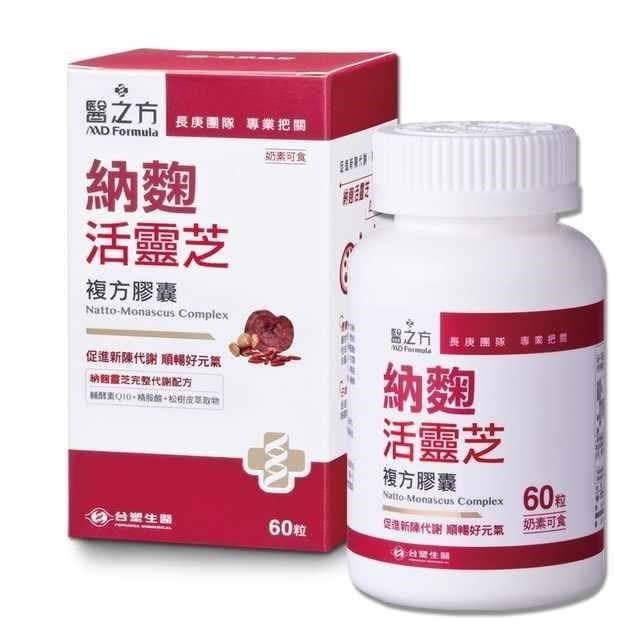 Dr's Formula 台塑生醫 【南紡購物中心】 納麴活靈芝複方膠囊(60粒/瓶)