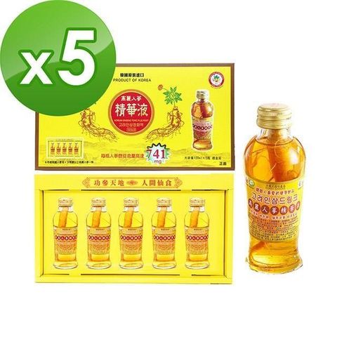 金蔘-韓國高麗人蔘精華液禮盒(120ml*5瓶)共5盒