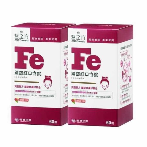 Dr's Formula 台塑生醫 【南紡購物中心】 鐵錠紅口含膜衣錠(60錠/瓶)   2瓶