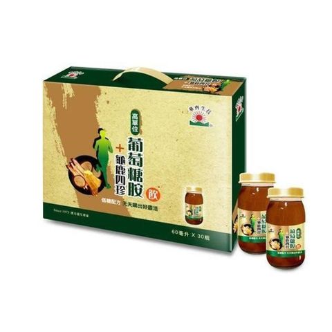 【南紡購物中心】 【華齊生技】低糖葡萄糖胺+龜鹿四珍(60mlx30瓶/盒) +贈長庚生技保健隨身瓶x4