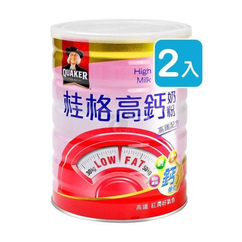 Quaker 桂格 【南紡購物中心】 高鐵高鈣脫脂奶粉 750g X2入組