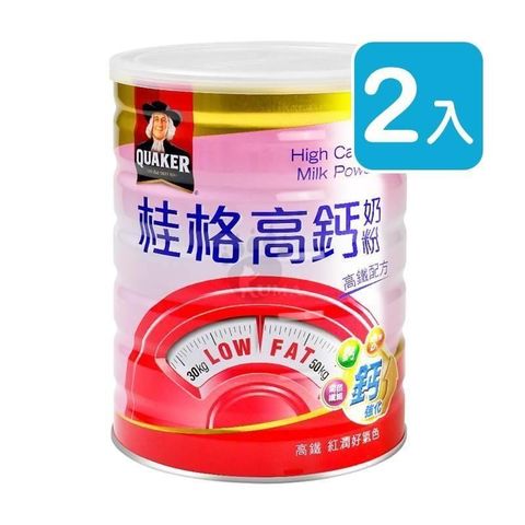 Quaker 桂格 高鐵高鈣脫脂奶粉 750g X2入組