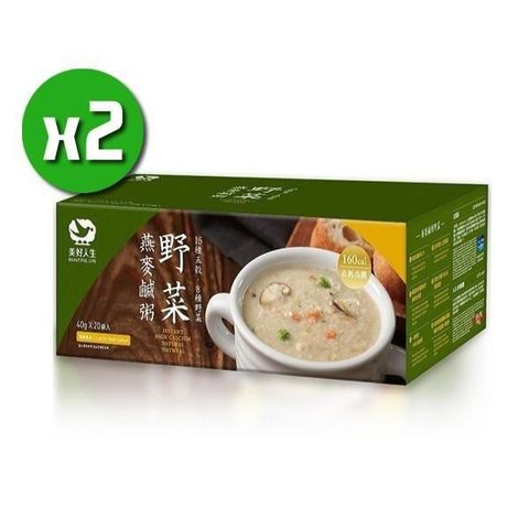 【南紡購物中心】 【美好人生】高鈣即食野菜燕麥鹹粥x2盒(20包/盒)