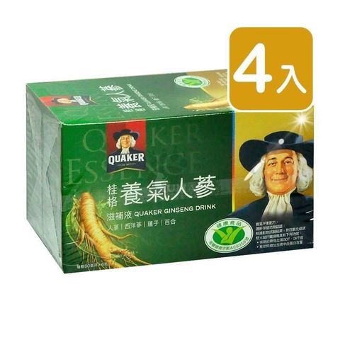 【QUAKER 桂格】養氣人蔘滋補液 (60mlX6入/盒) X4盒