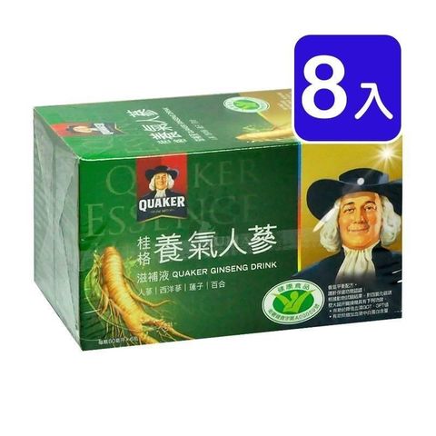 Quaker 桂格 【南紡購物中心】 送禮推薦養氣人蔘滋補液 (60mlX6入/盒) X8盒