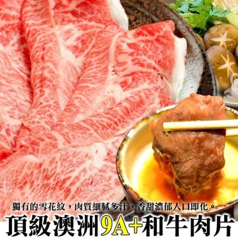 【海肉管家】金鑽級澳洲M9+等級和牛肉片(2包/每包200g±10%)