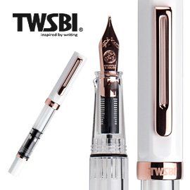台灣 TWSBI 三文堂《ECO 系列鋼筆》白色 & 玫瑰金