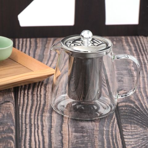 【一品川流】耐熱玻璃泡茶壺-450ml-2入組