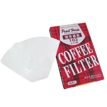 【寶馬牌】白色咖啡濾紙4-7人(40枚入×6盒)