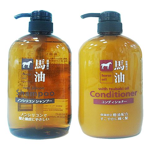 【一品川流】日本馬油洗髮精-600ml-1入+馬油護髮乳-600ml-1入