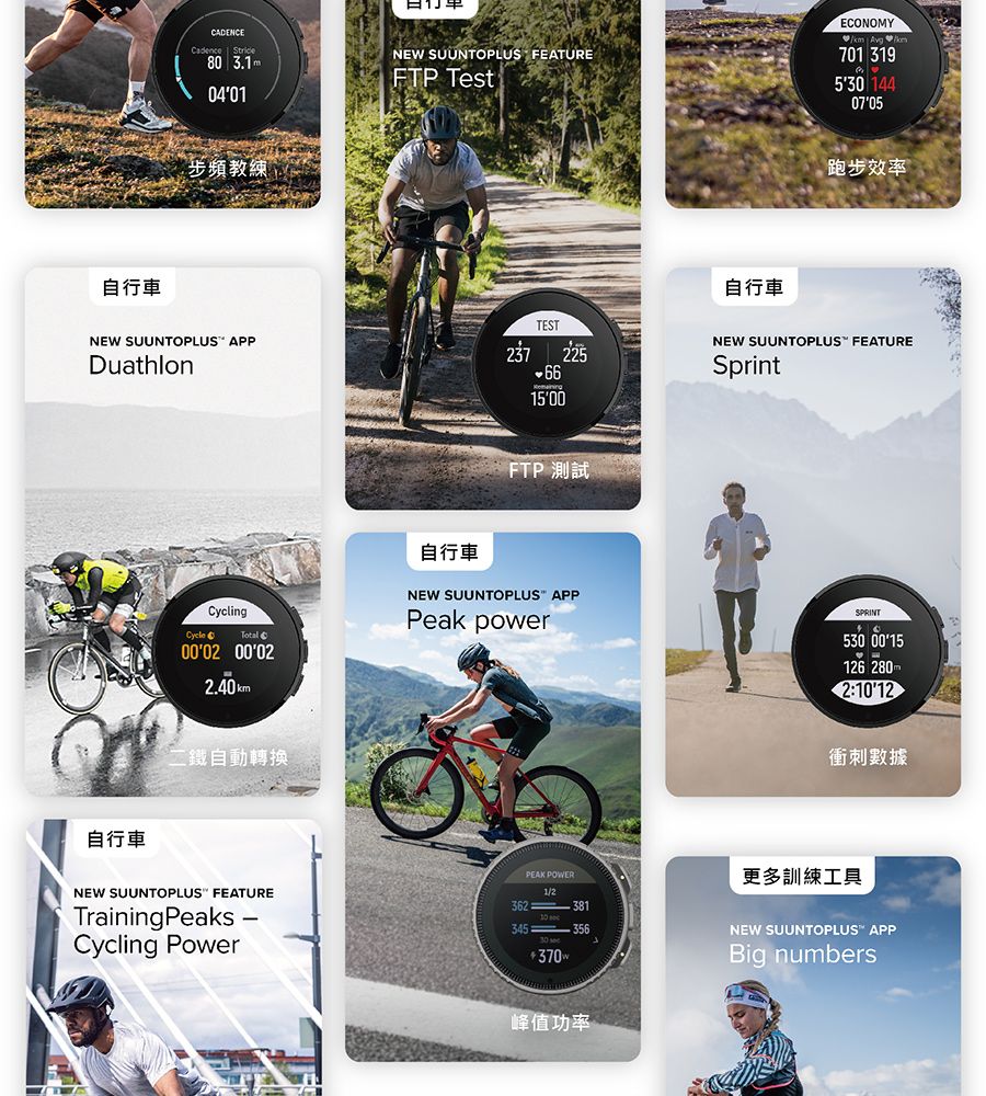 ۦ樮CADENCECadence NEW SUUNTOPLUS FEATURE80 3.1mFTP Test04'01NEW SUUNTOPLUS APPDuathlonۦ樮CycleCyclingTotal00'02 00'022.40K۰ഫNEW SUUNTOPLUS FEATURETrainingPeaksCycling Powerۦ樮ECONOMYkm 701 3195' 14407'05]BTEST 225NEW SUUNTOPLUS FEATURESprintFTP զۦ樮NEW SUUNTOPLUS APPPeak powerSPRINT5 00'15126 280m210'12ĨƾPEAK POWER36238130 34535630 pȥ\vhVmuNEW SUUNTOPLUS APPBig numbers