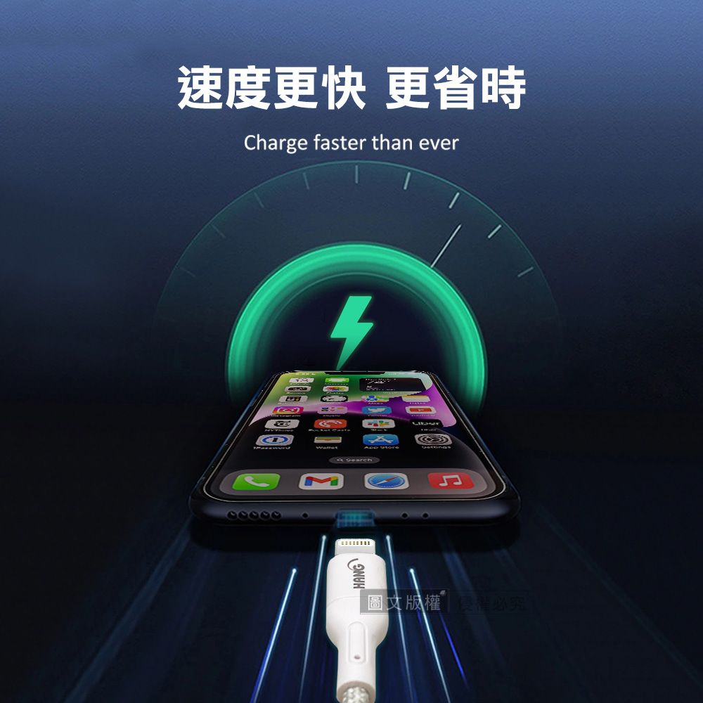 速度更快更省時Charge faster than ever HANGY Gearch圖文版權必究