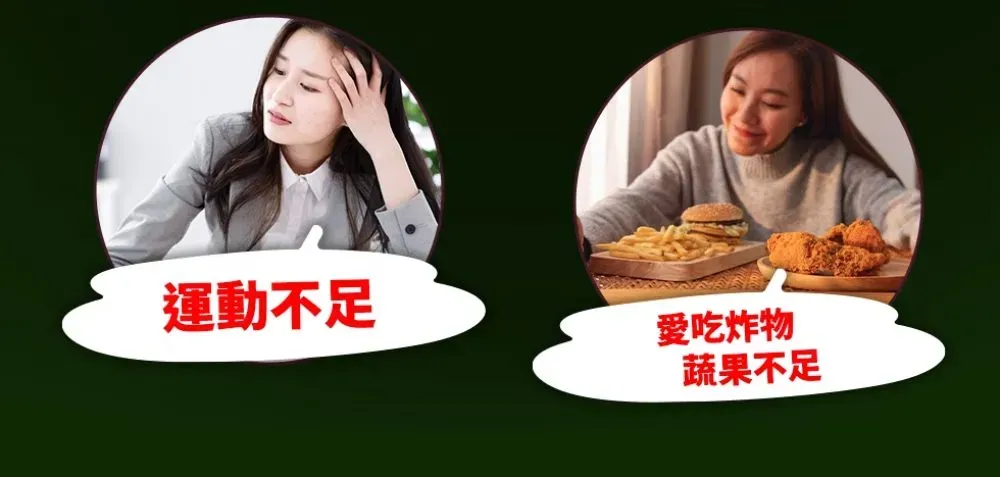 運動不足愛吃炸物蔬果不足