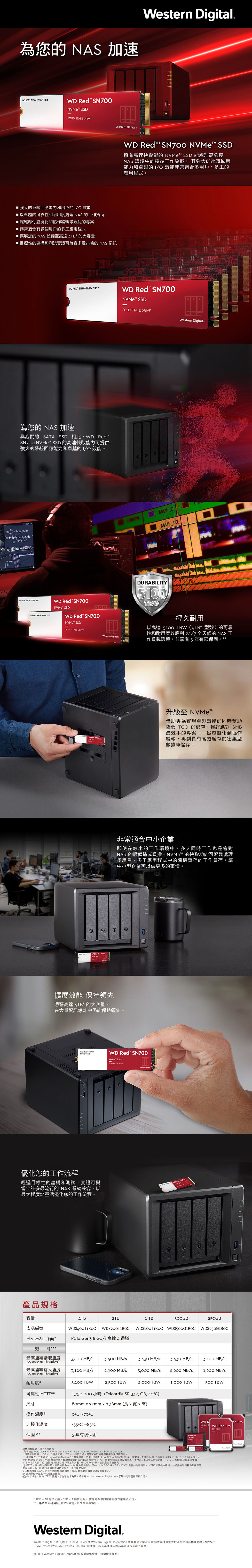 WD 紅標SN700 500GB NVMe PCIe NAS SSD - PChome 24h購物