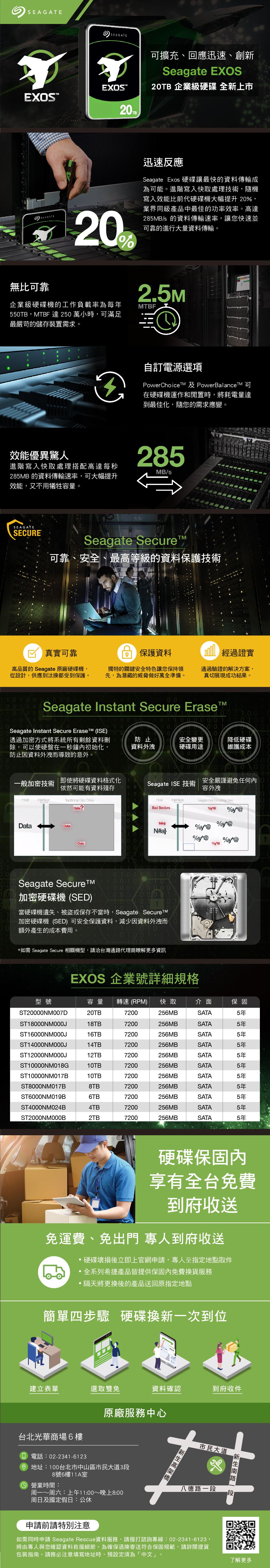 Seagate【Exos】企業級(ST4000NM024B) 4TB/7200轉/256MB/3.5吋/5Y